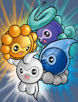 Cartoon characters colorful diverse sizes - a group of cartoon characters free wallpaper