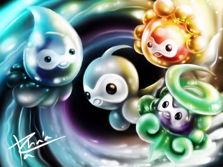 Cartoon animals bubbles spiral blue - a group of cartoon animals free wallpaper