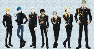 Anime men uniform blue background - bourgeoi free wallpaper