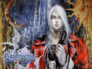 Woman long white hair red 2 - holding free wallpaper