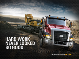 Truck trailer dirtroad cloudy sky - a sky background and a quote free wallpaper