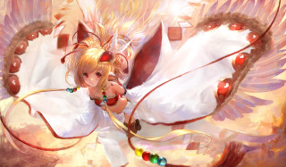 Girl sword angel wings back - her back free wallpaper