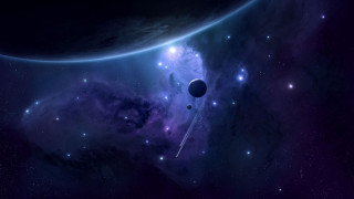 Space scene distant object foreground 6 - a distant object in the foreground free wallpaper
