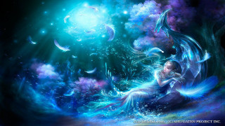 Woman rock tree light sky - a painting of a woman free wallpaper