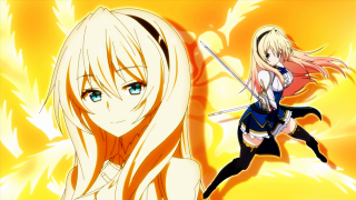 Anime characters swords yellow background - two anime character free wallpaper
