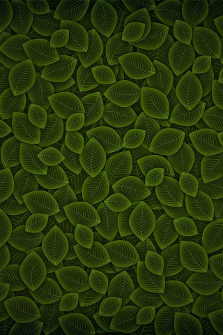Green background leaves black background - art green free wallpaper
