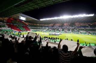 Soccer crowd stadium flags cityscape - scene free wallpaper