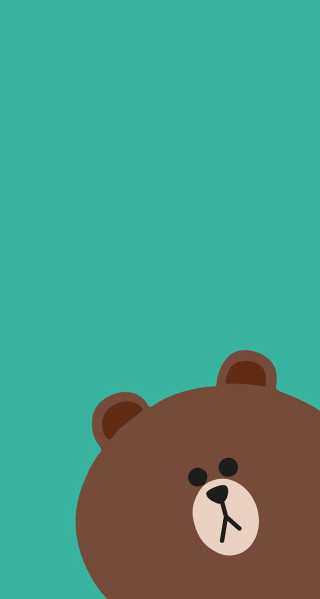 Brown bear green background blue 2 - choi buk free wallpaper