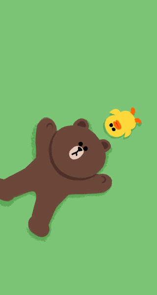 Brown bear laying yellow duck - an album cover free wallpaper