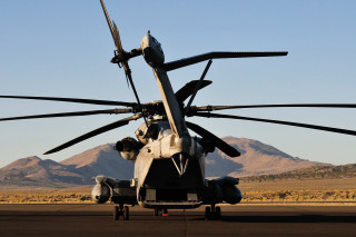 Military helicopter airport runway mountains - epic scale free wallpaper