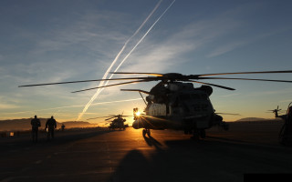 Helicopter airport tarmac sunset jet - david ramsay hay free wallpaper