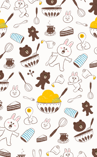Brown bear yellow bear pattern - free happy birthday wallpaper