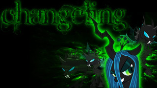 Black green blue cartoon greenhair - text free wallpaper