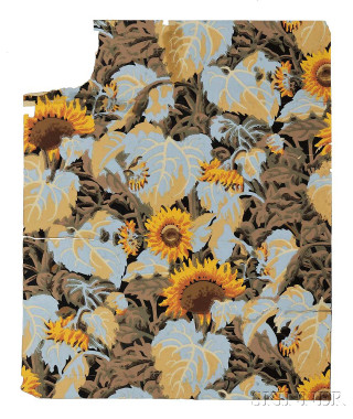Sunflowers white background blue yellow - a brown border free wallpaper