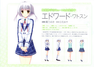 Girl schooluniform silverhair yelloweyes pleatedskirt - a poster free wallpaper