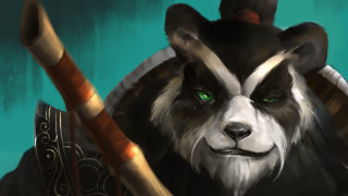 Panda bear axe hat green - art station free wallpaper