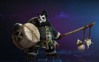 Panda drum bag purple background - emperor huizong of song free wallpaper