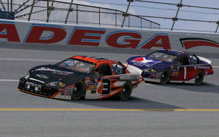 Two cars racing track madega - a track free wallpaper