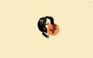 Woman red frisbee yellow background - llustration free wallpaper