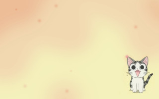 Surprised cat yellow background stars - animation free wallpaper