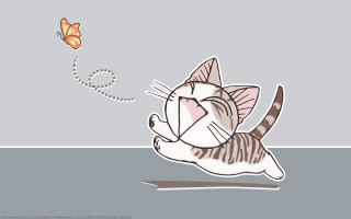Cat butterfly graceful arabesque drawing - graceful free wallpaper