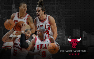 Bulls basketball players group logo - delaunay free wallpaper