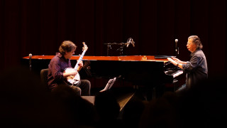 Two people piano microphone stand - dick bickenbach free wallpaper