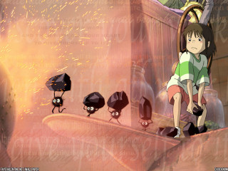 Girl sitting on ledge ants - a cartoon scene free wallpaper