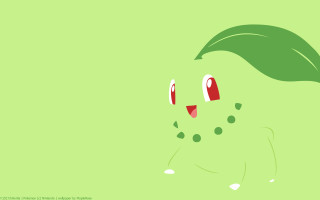 Green cat leaf head eyes - a green leaf free wallpaper