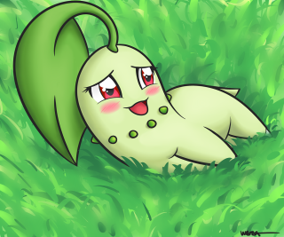 Cartoon character laying grass green - a green leaf free wallpaper
