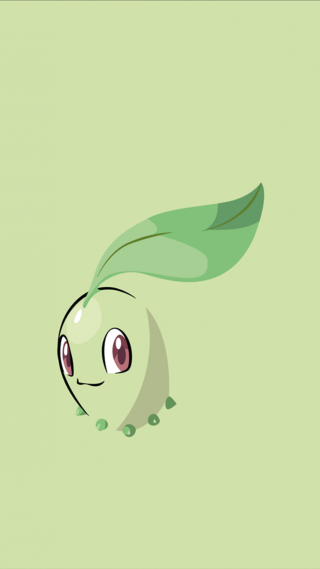 Green leaf with face side - a face free wallpaper