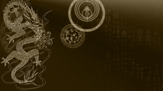 Dragon clock wall writing drawing - metaphysical painting free wallpaper