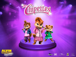 Chipettes on stage purple lights - chippy free wallpaper