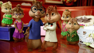 Chipmunks table suitcase box woman - a woman in a dress free wallpaper