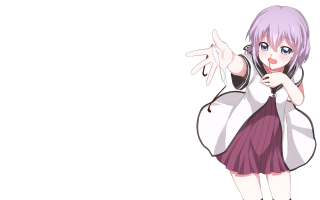 Purple hair girl waving school - the side of her face free wallpaper