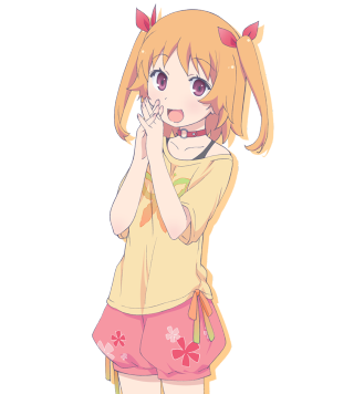 Girl ponytail yellow shirt fingers - half free wallpaper