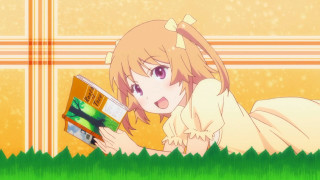 Girl laying grass reading book - a book free wallpaper