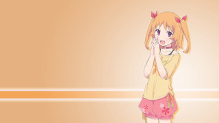 Girl yellow shirt pink skirt 2 - a cell phone free wallpaper