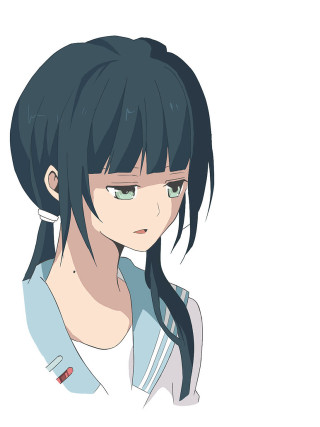 Girl long black hair serious - a serious look free wallpaper