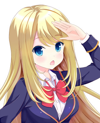Anime girl blonde hair blue 11 - blue eye free wallpaper
