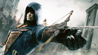 Hooded swordman city outdoors concept - a sword and a sword free wallpaper