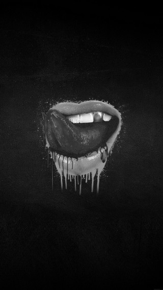 Black white mouth paint cigarette - a charcoal drawing free wallpaper