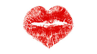 Red kiss heart black outline - bálint kiss free wallpaper