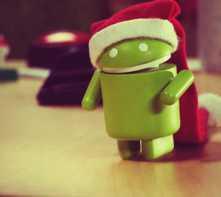 Green toy santa hat cell - a tilt shift photo free wallpaper