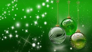 Christmas ornaments string green background - a string free wallpaper