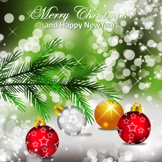 Christmas ornaments pine branch snowflakes - naive free wallpaper