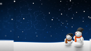 Snowman snowdog night sky stars - space art free wallpaper