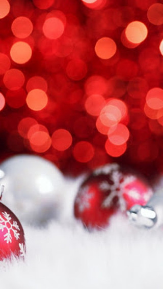 Red white christmas ornament moonlight - hd wallpaper free wallpaper