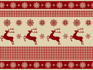 Christmas deer snowflake red beige - a cross stitch free wallpaper