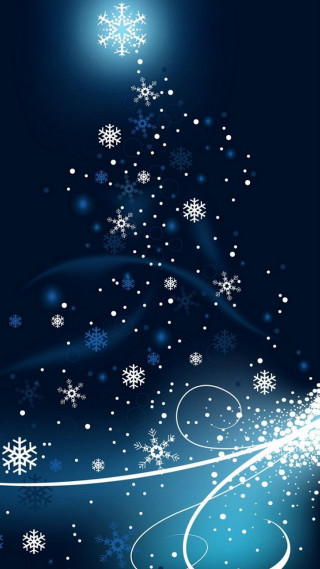 Blue christmas tree snowflakes star 2 - free winter wallpaper